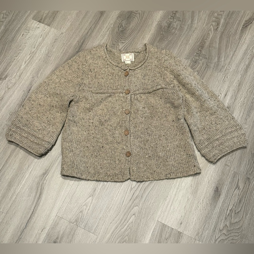 Chelsea & Violet Lambswool Oatmeal Cardigan, Size L